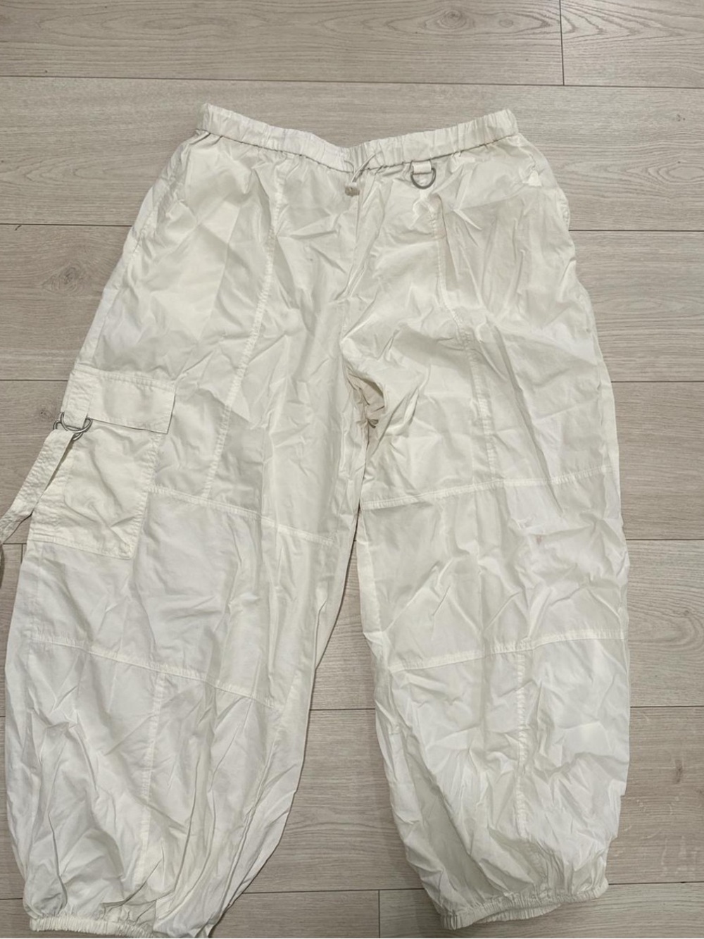 Urban Outfitters White Cargo Pants with Utility Rings